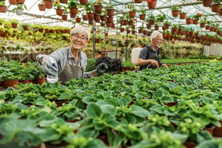 Diverse team working on sustainable agriculture technology - Mini-farms for urban apartments, aquaponics for growing greens